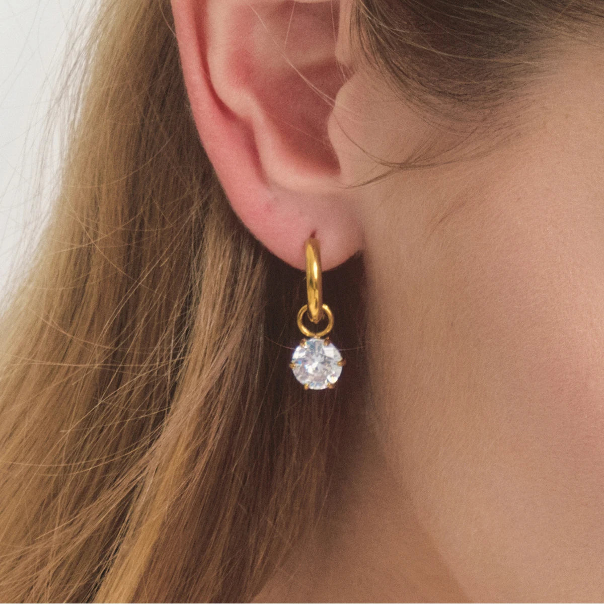 Shiny Cubic Zirconia Drop Earrings