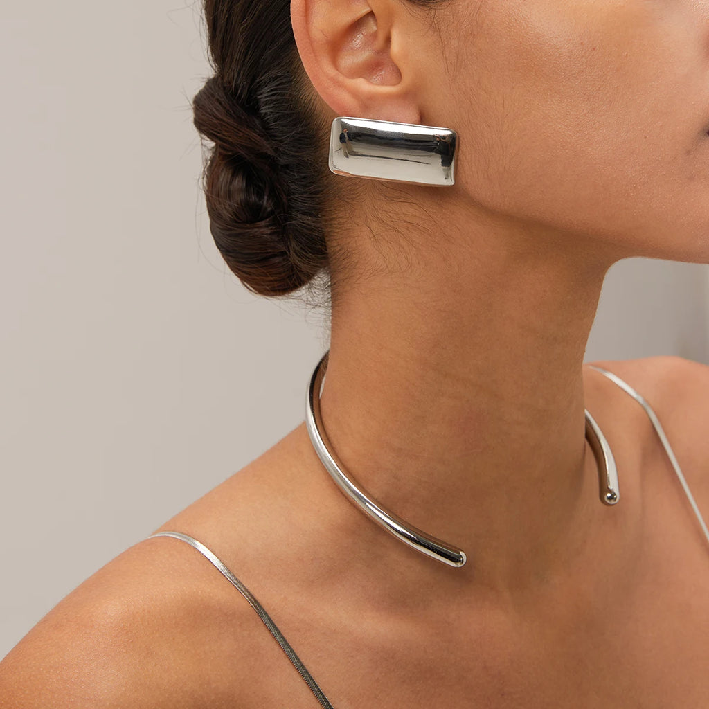 KIKA Stainless Steel 316L Rectangular Glossy Earrings High Quality Minimalist