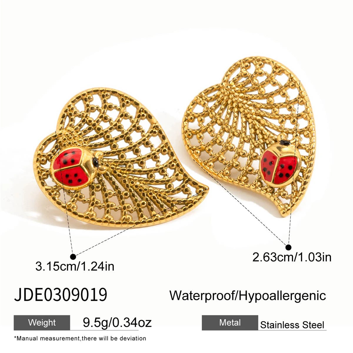Dripping Oil Ladybug Ear Studs