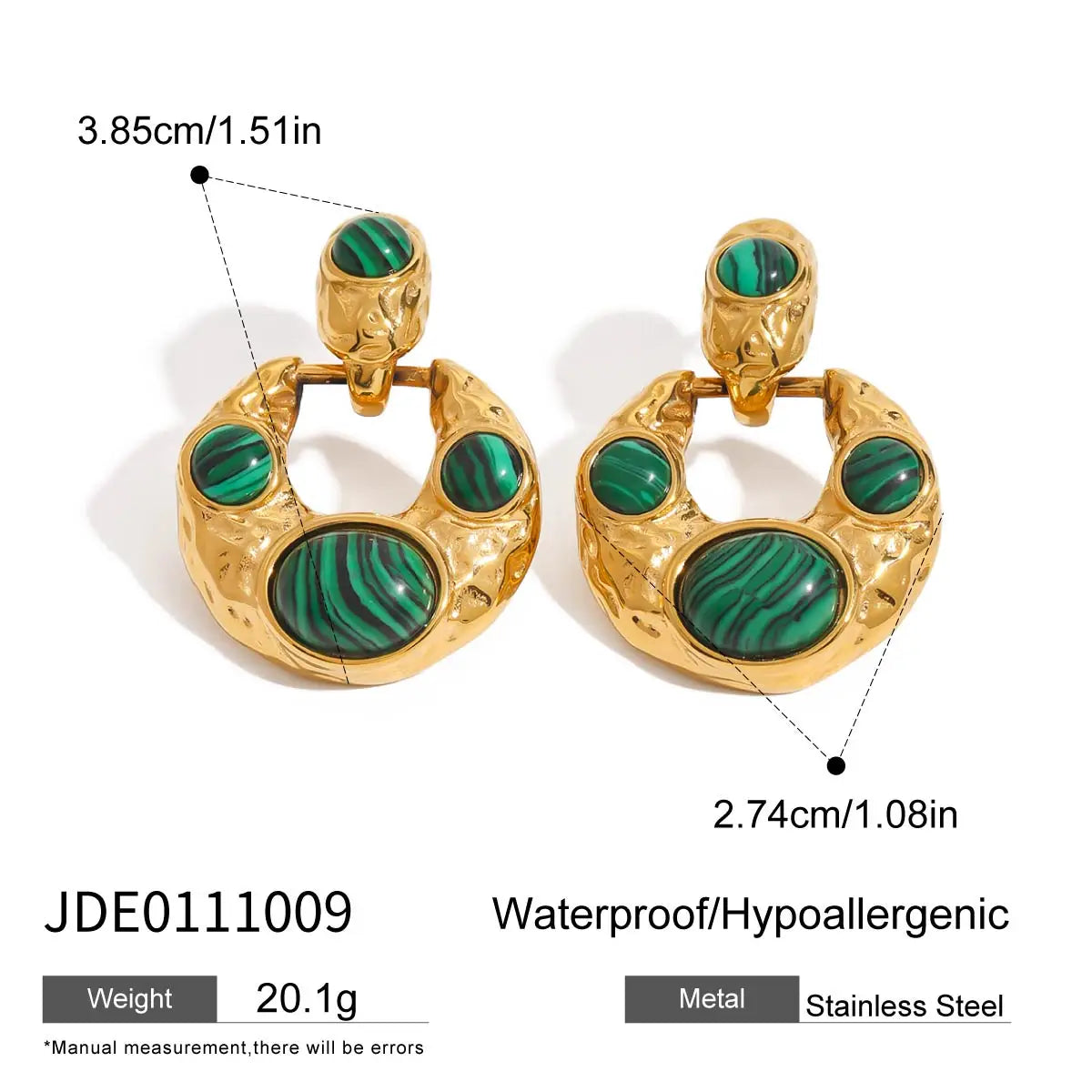 Retro Geometric Elliptical Earrings