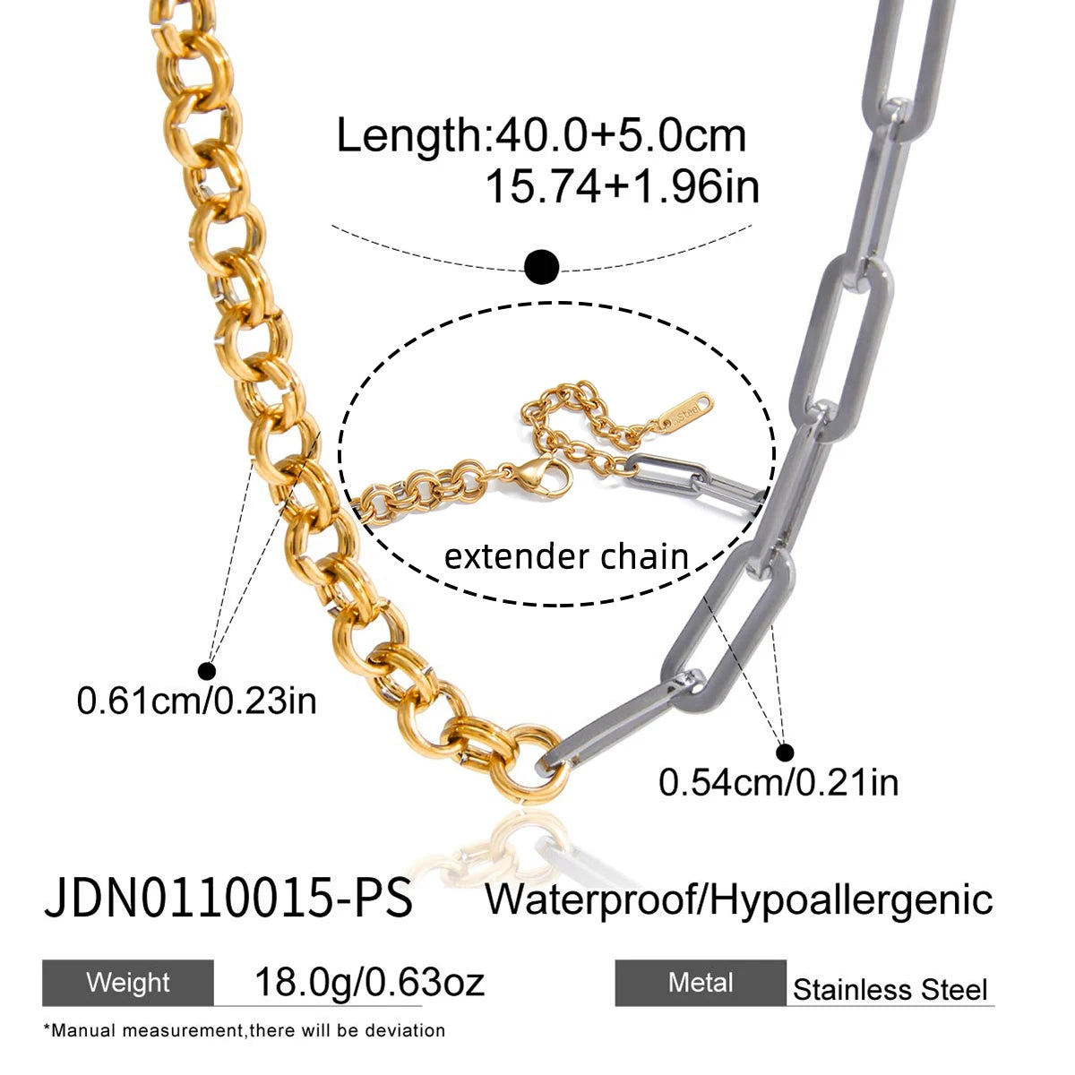 Minimalist Paperclip Chain Stainless Steel O-Chain Splicing Necklace