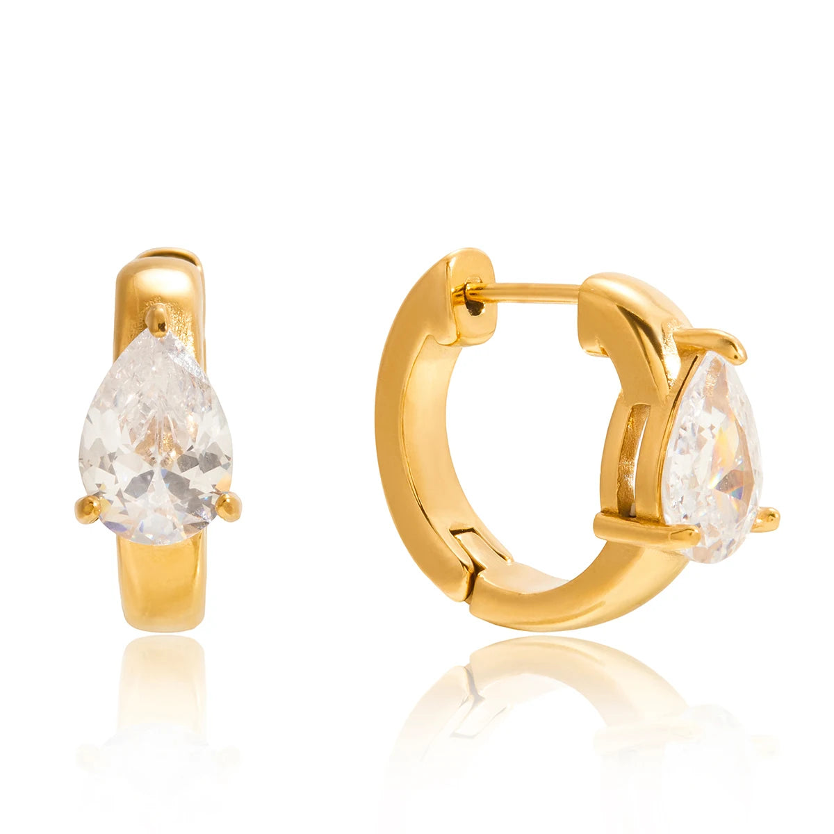 Kika Minimalist Classic  Inlay Droplet Shaped Zircon Ear Clip