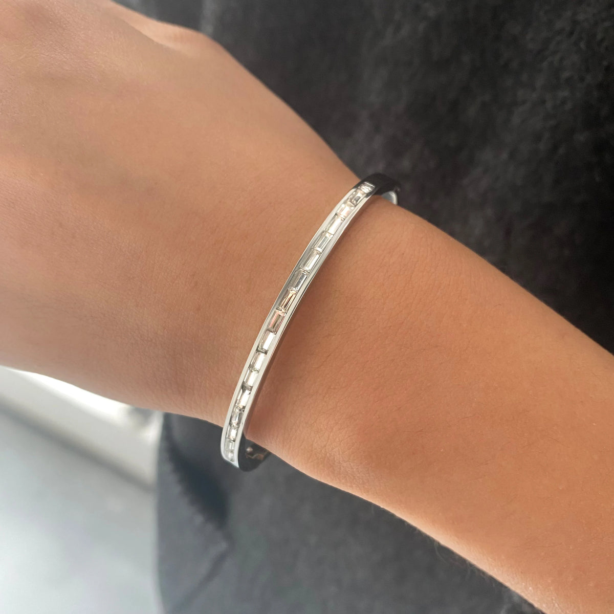 KIKA Minimalist Hammer Pattern Adjustable Bracelet Stainless Steel 316L Serpentine Chain Blade Chain Stackable