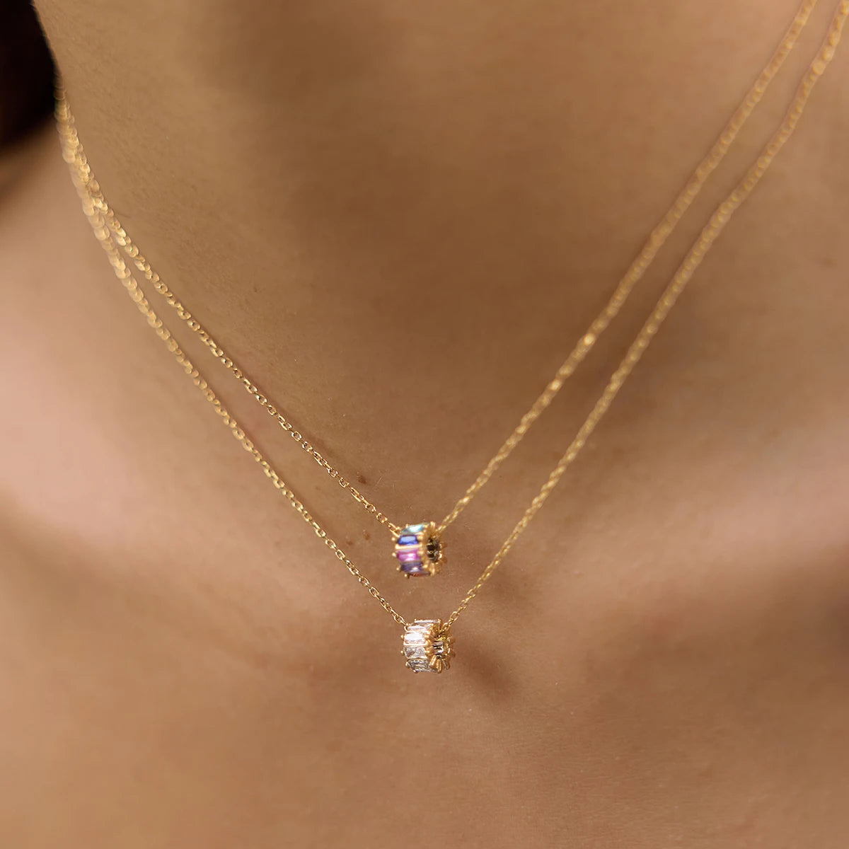 Kika Delicate Zircon Bead Pendant Necklace