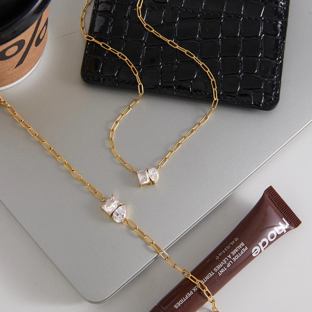 White Zircon Chain Bracelet