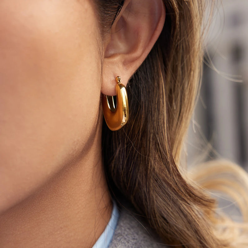 Classic Smooth Geometry U-Shaped Earrings