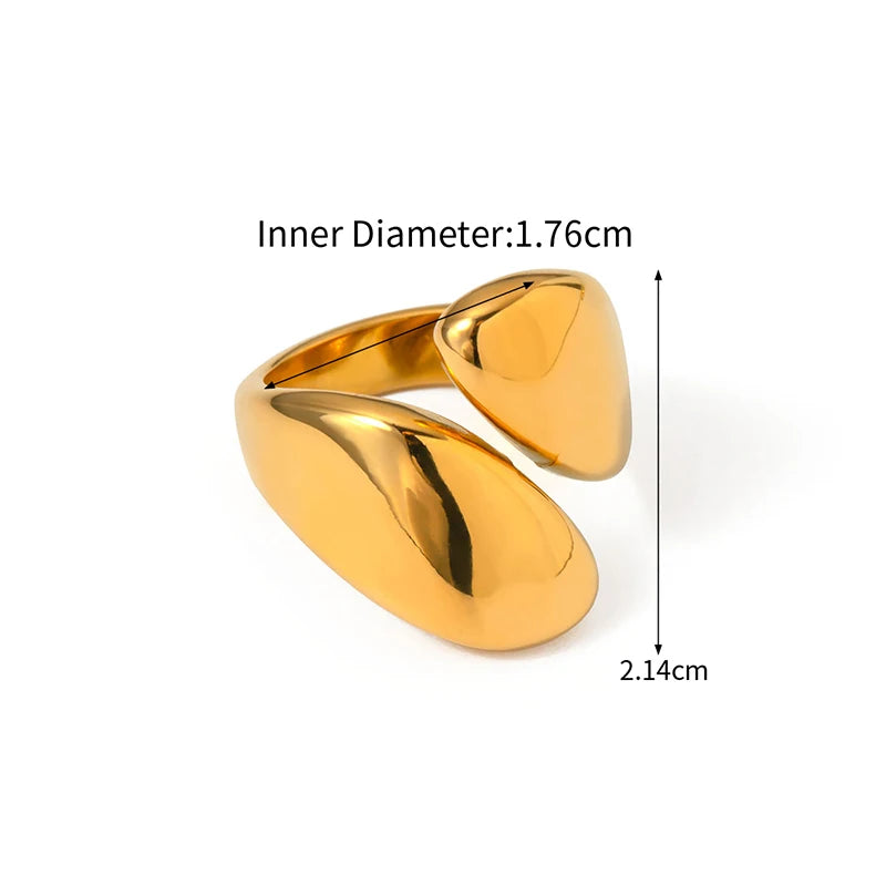 KIKA Fashion Imitation Pearl Stainless Steel 316L Gold Color Ring for Women Engagement Party Gift Temperament