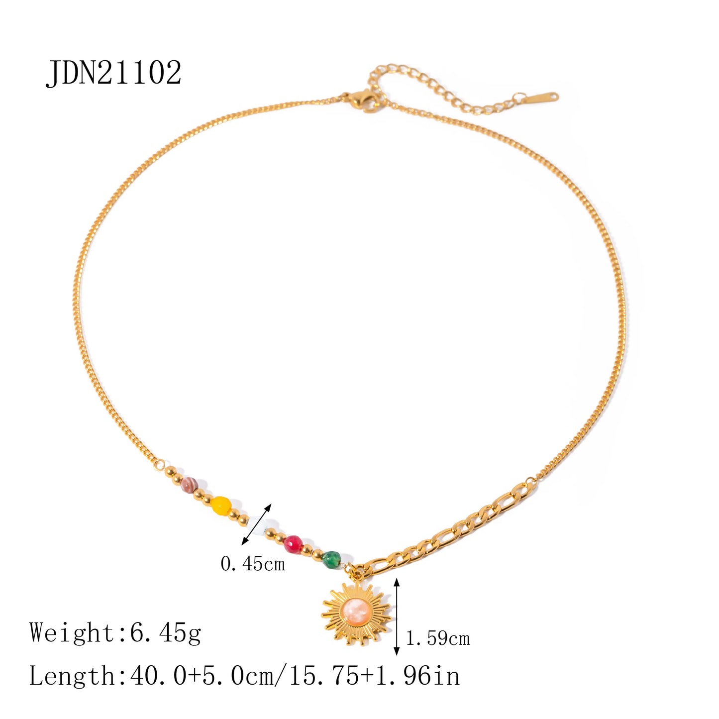 Dainty Sunburst Necklace Sunshine