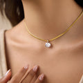 Kika Classic Oval Zircon Pendant Necklace