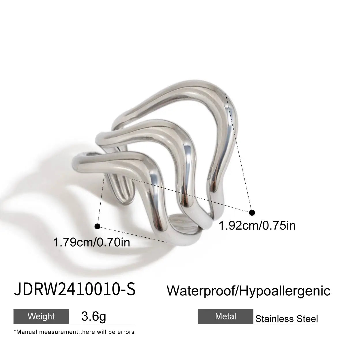 Smooth Line Irregular Ring Adjustable and Stackable