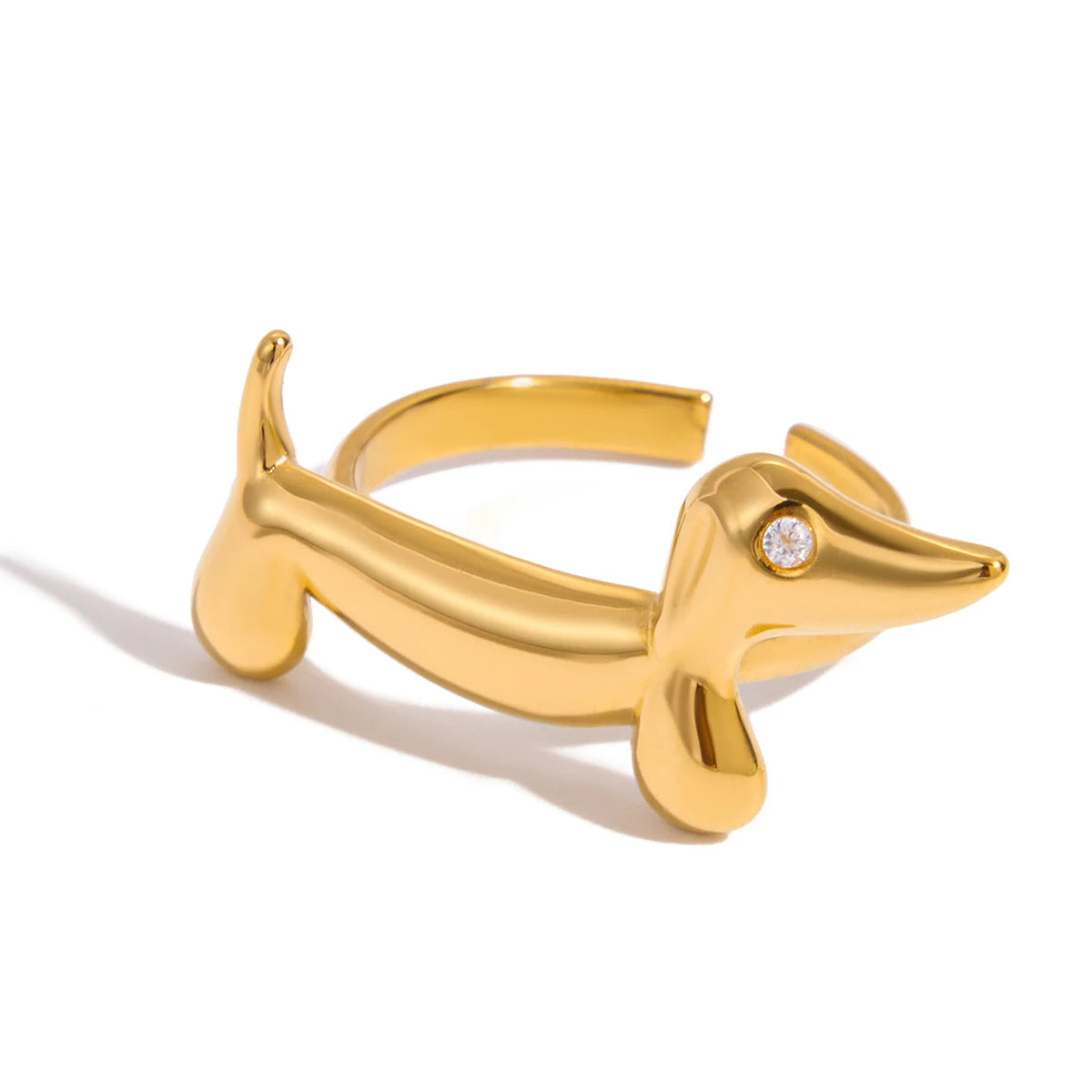 Cute Kitten Dog Open Ring Dachshund  Necklace, earrings