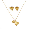 Kika Romantic Heart Necklace Earrings Jewelry Set For Women Minimalist 18K Gold PVD Plated Stainless Steel 316L