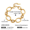 KIKA Classic Zircon Hollow Chain Bracelet For Women Minimalist 18K Gold Plated Stainless Steel Bracelet Fashion Jewelry Gift