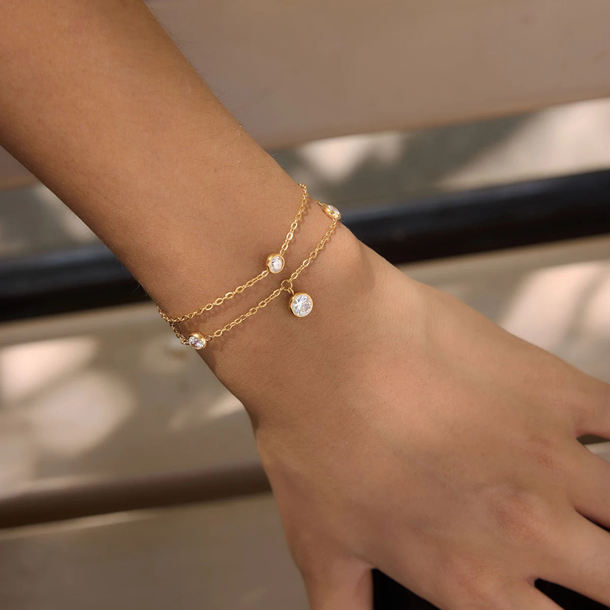 KIKA Delicate Round Zircon Bracelet  PVD Plated Stainless Steel 316L