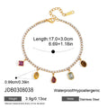 KIKA Geometric Zircon Charms Crystal Tennis Chain Bracelet For Women 18K Gold Plated Stainless Steel Bracelet Fashion Jewelry