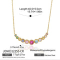 Kika Delicate Colored Circular Zircons Gradient Smiling Face Necklace