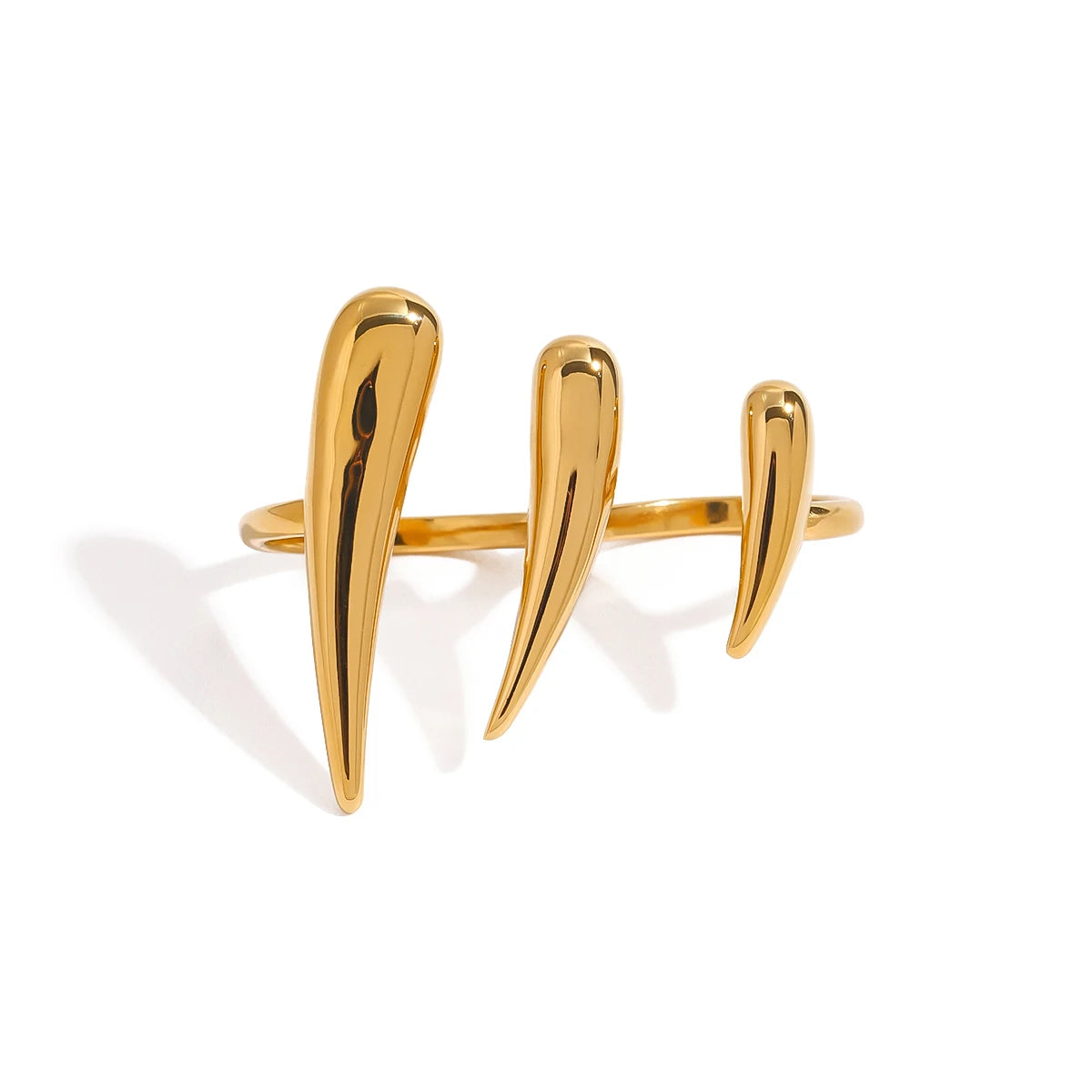 Kika Minimalism 18k Gold-Plated Color Stainless Steel Exaggerated Claw Ring