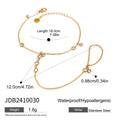 KIKA Luxury Ins Style Zircons Finger Bracelet PVD Gold Plated Stainless Steel 316L