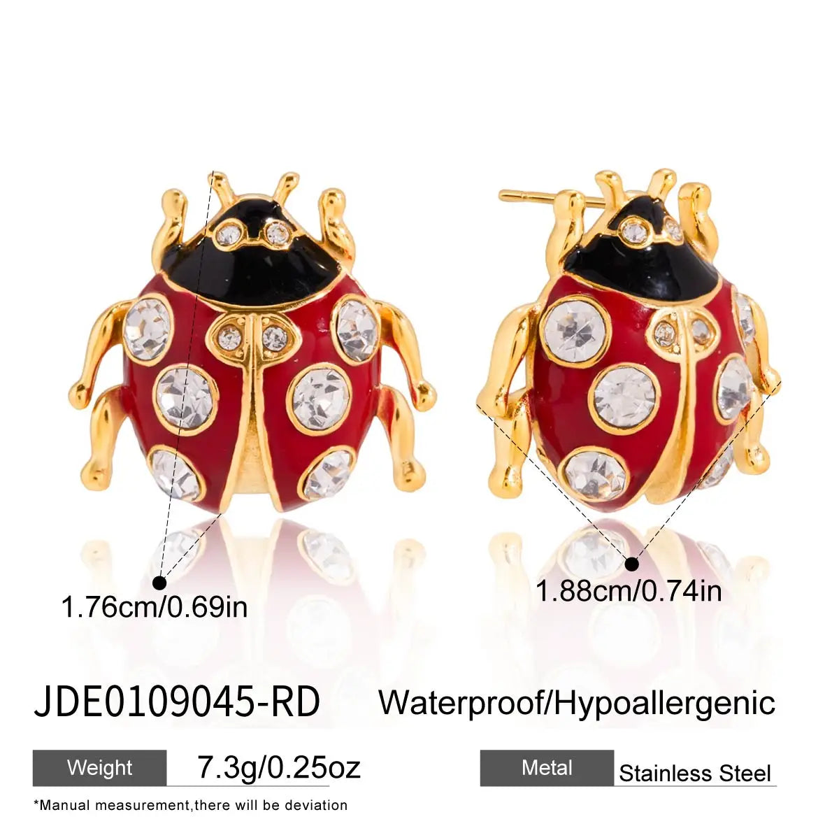 Dripping Oil Ladybug Ear Studs