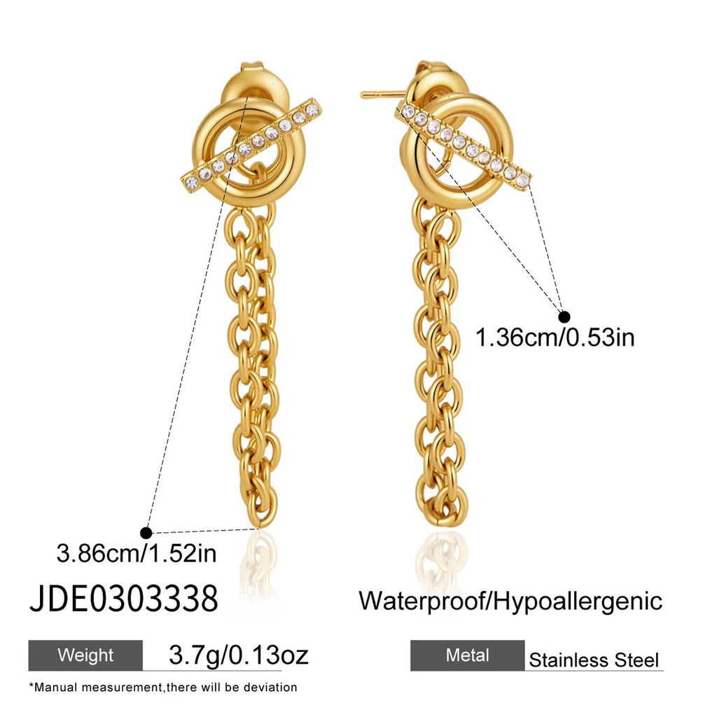 Kika Classic Chains Tassel Earrings 18K Gold PVD Plated Stainless Steel 316L