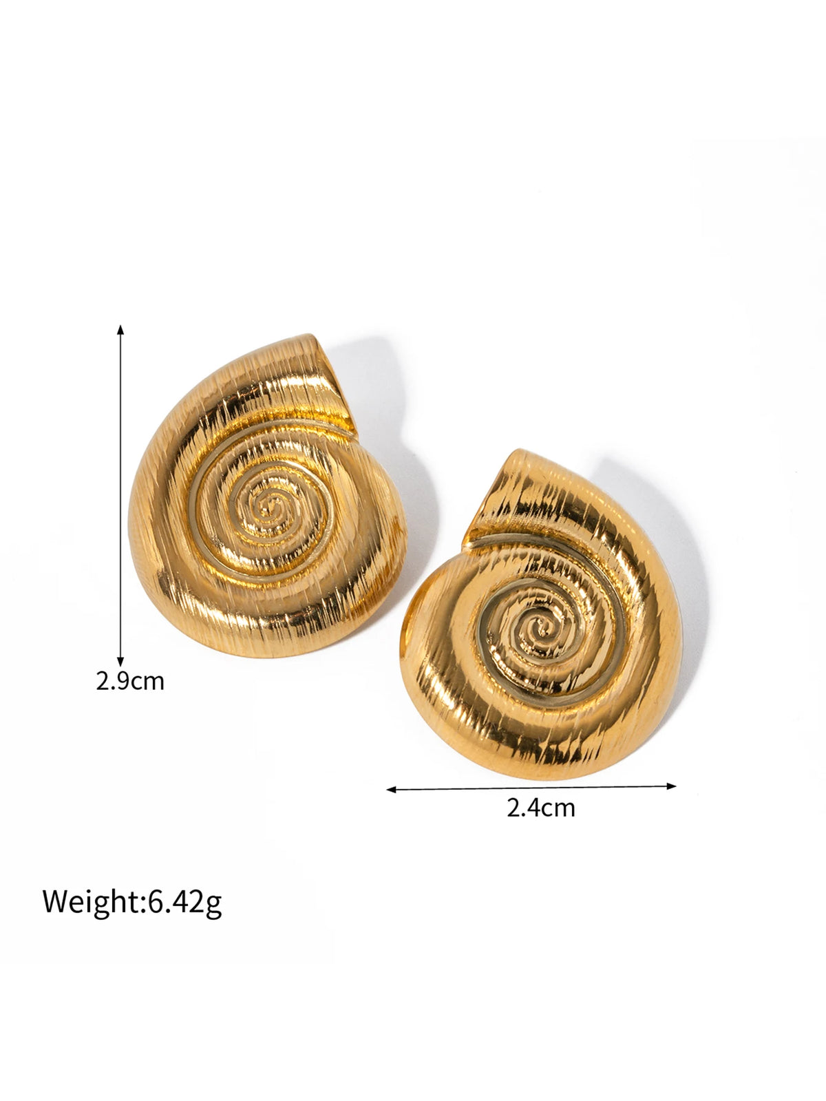 KIKA Vintage Flower Conch Square Wave Texture Earrings