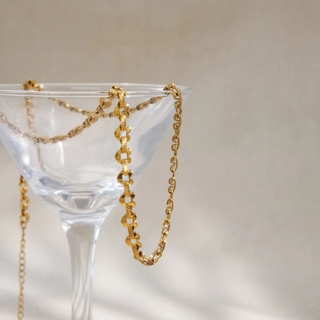 Kika Classic Gold Color Hollow Heart Necklace