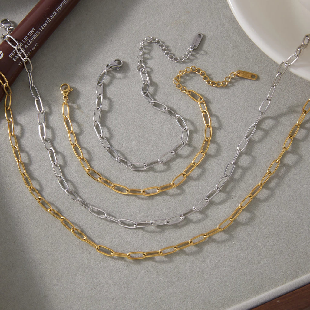 Kika Minimalist Chain Necklace Bracelet
