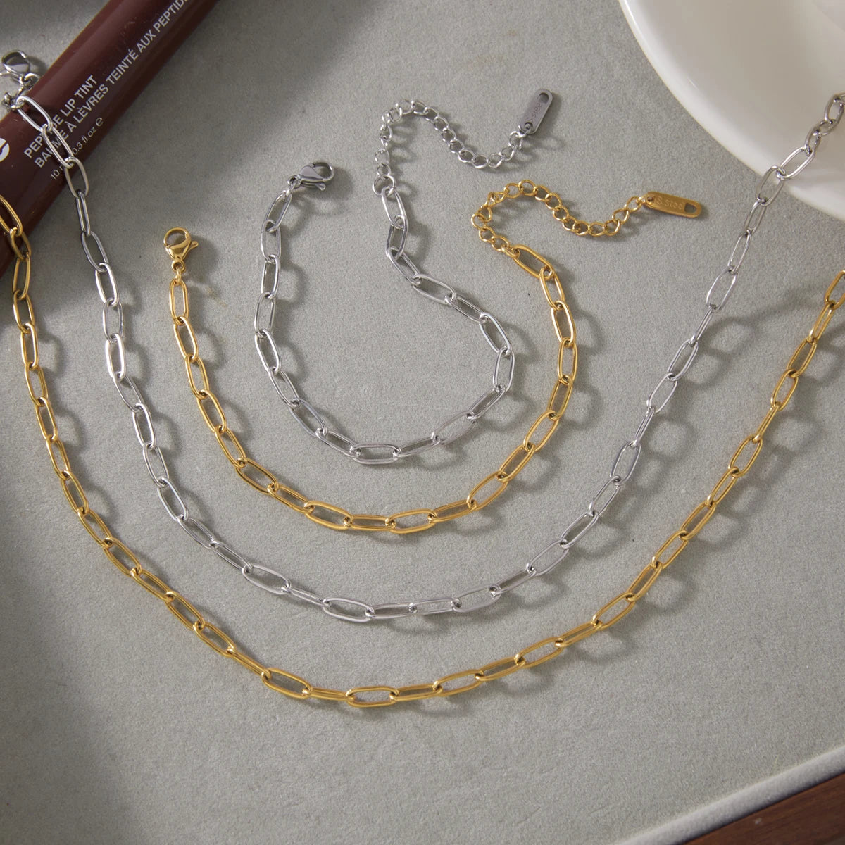 Kika Minimalist Chain Necklace Bracelet