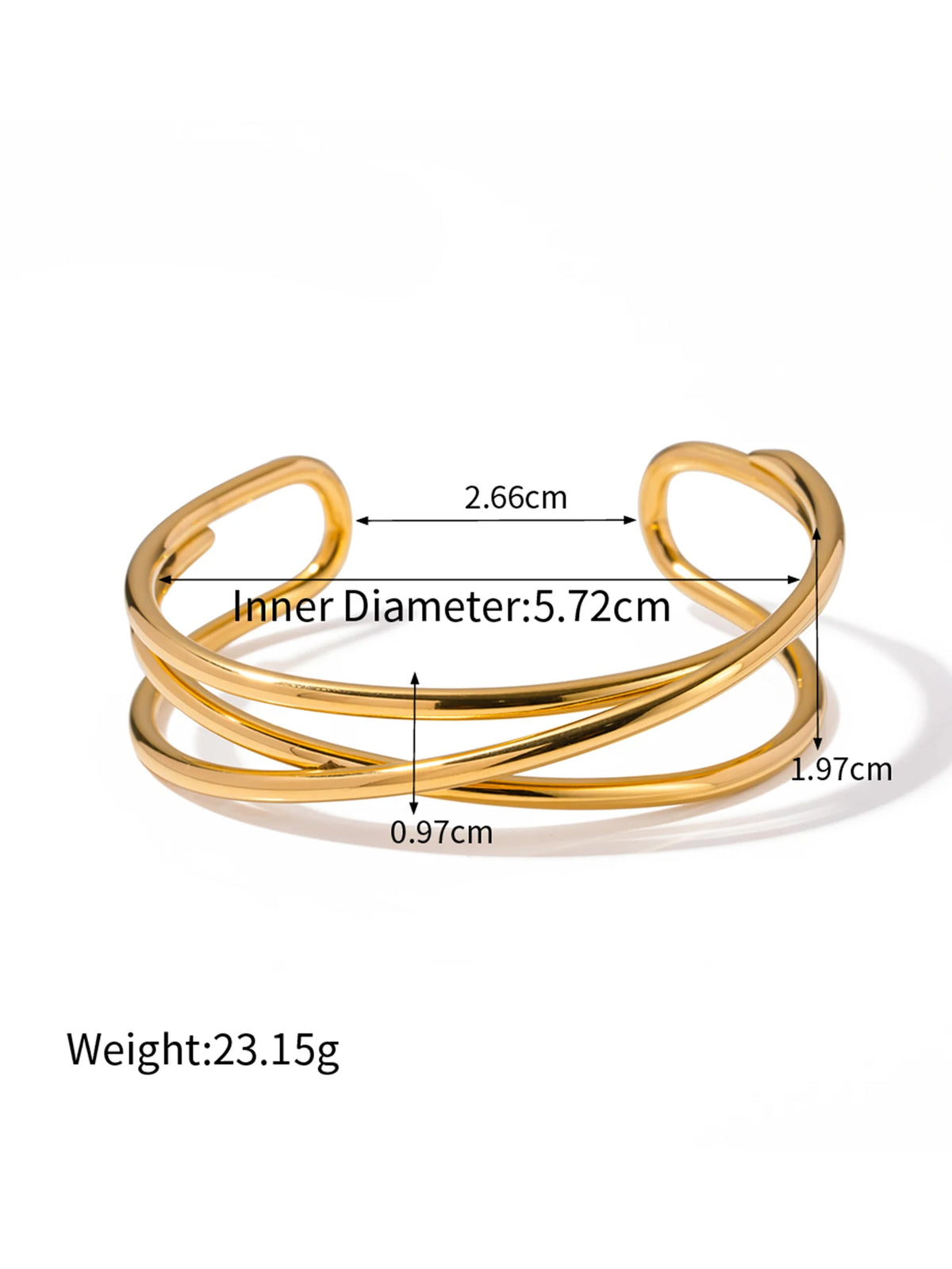 Kika Minimalist Stainless Steel Line Hollow Bracelets
