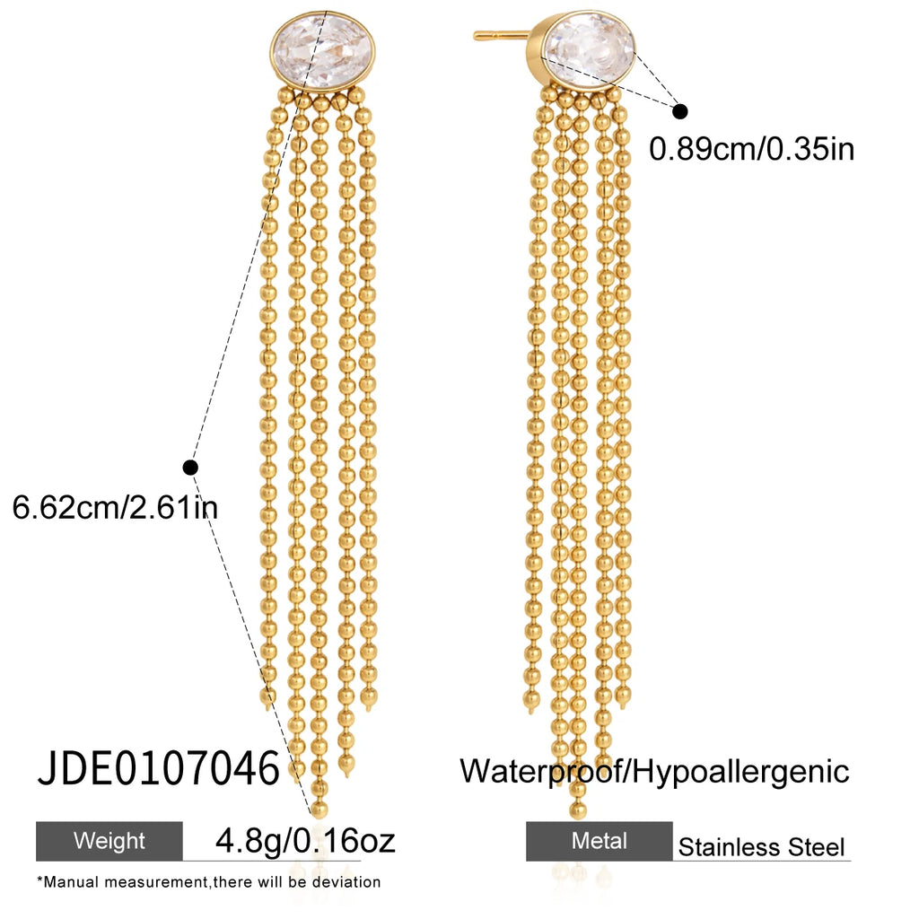 KIKA Geometric Zircon Earrings PVDt 18K Gold Plated Stainless Steel 316L