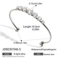 KIKA Delicate Geometric Zircon Cuff Bracelet  Stainless Steel 316L