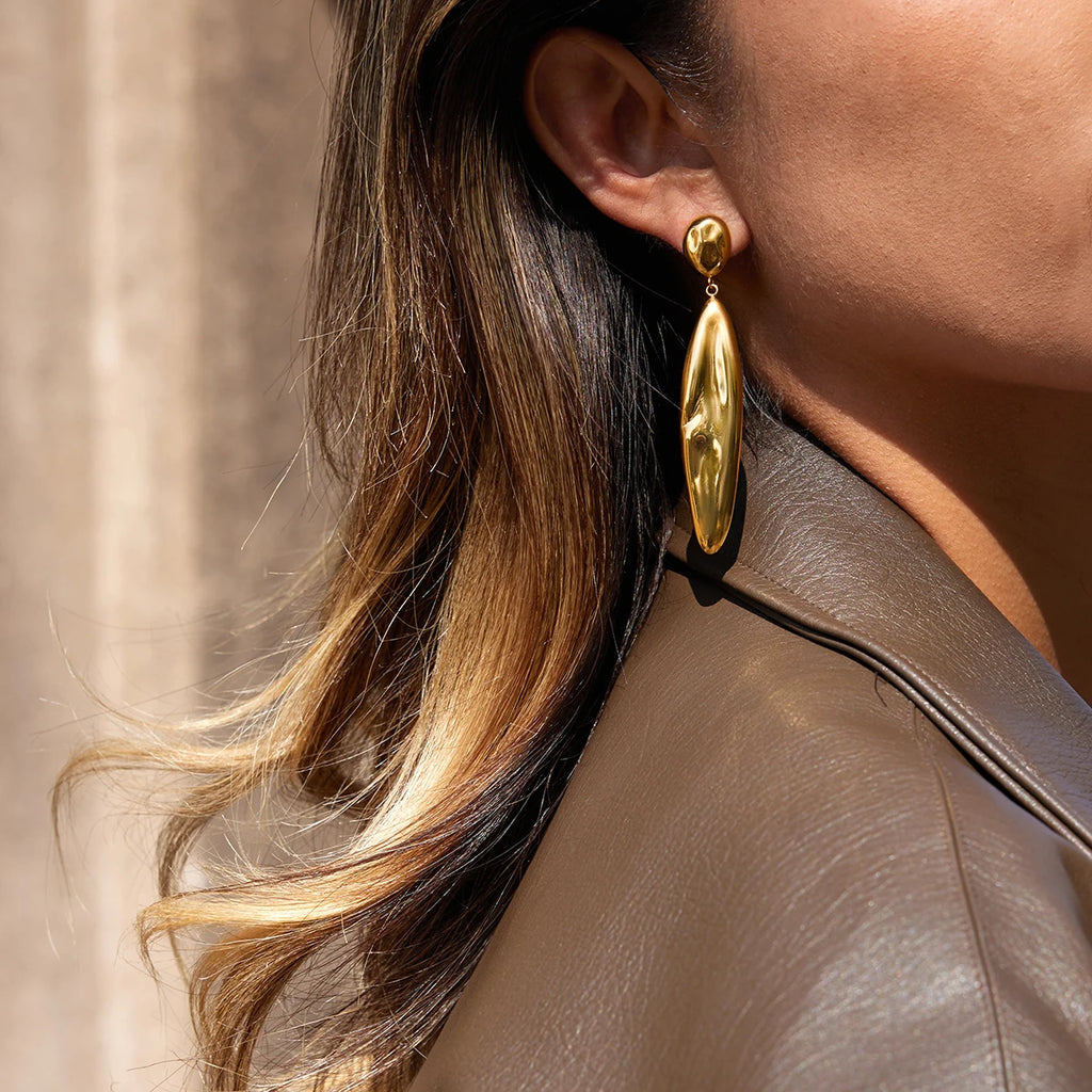 Hammer Shaped Droplet Irregular Geometric Earring