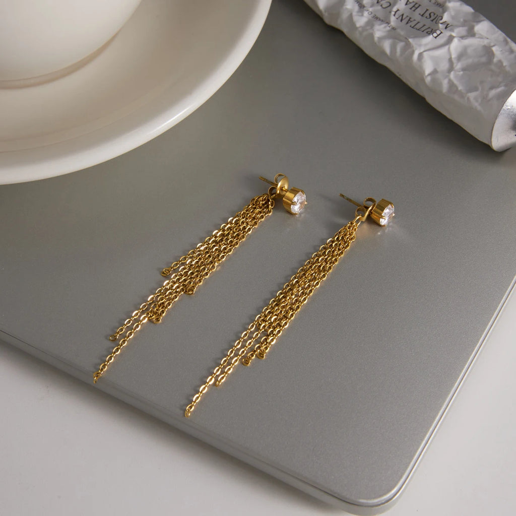 Kika  Delicate Round Zircon Stud Earrings