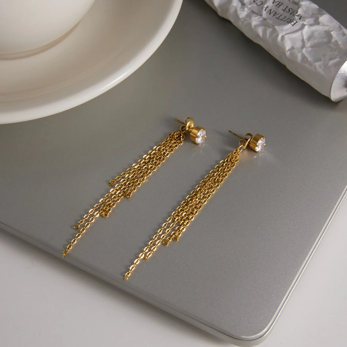 Kika  Delicate Round Zircon Stud Earrings