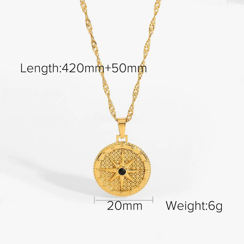 Dainty Moon Necklace Gold Color Sun With Opal Stone