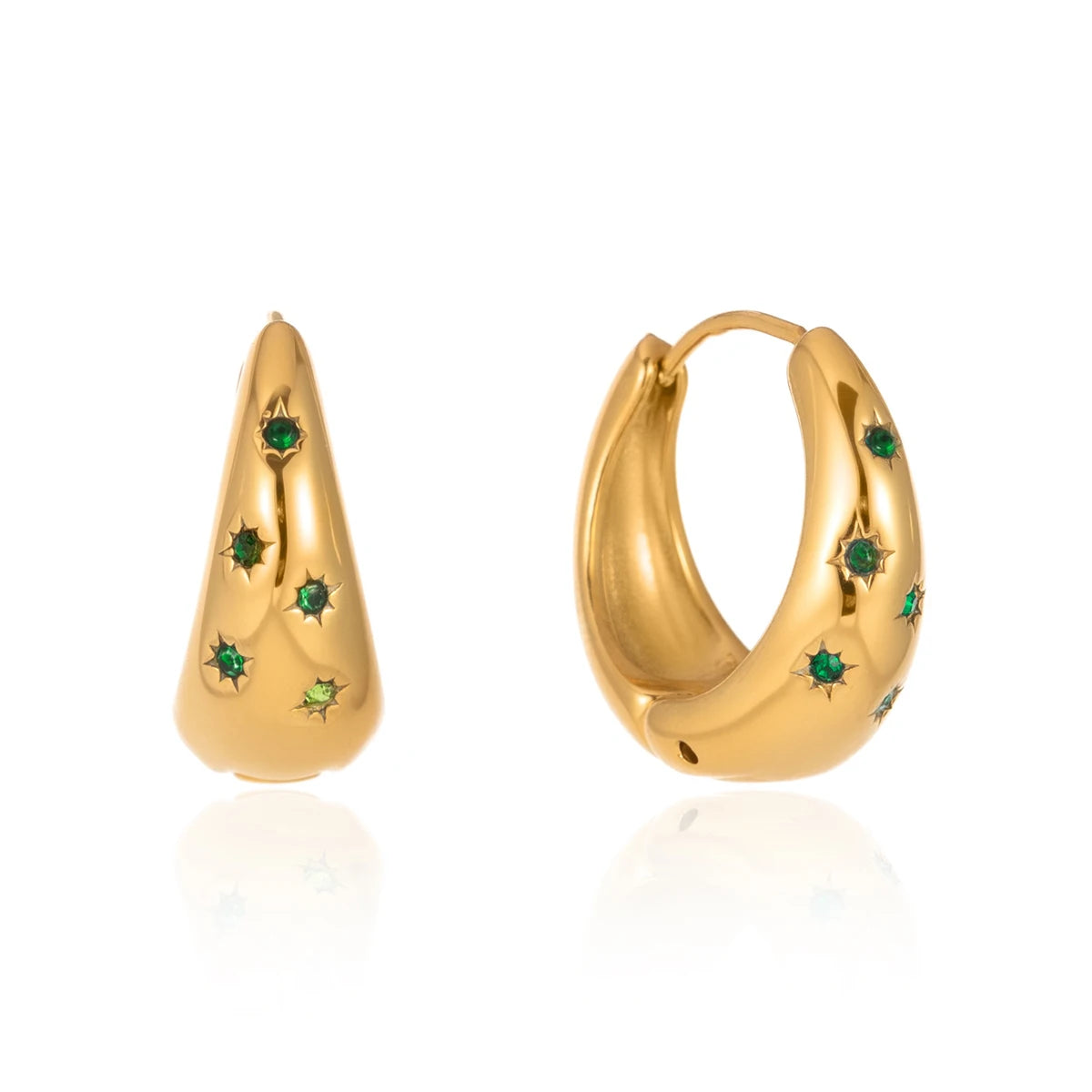 Earring With White Rhinestone