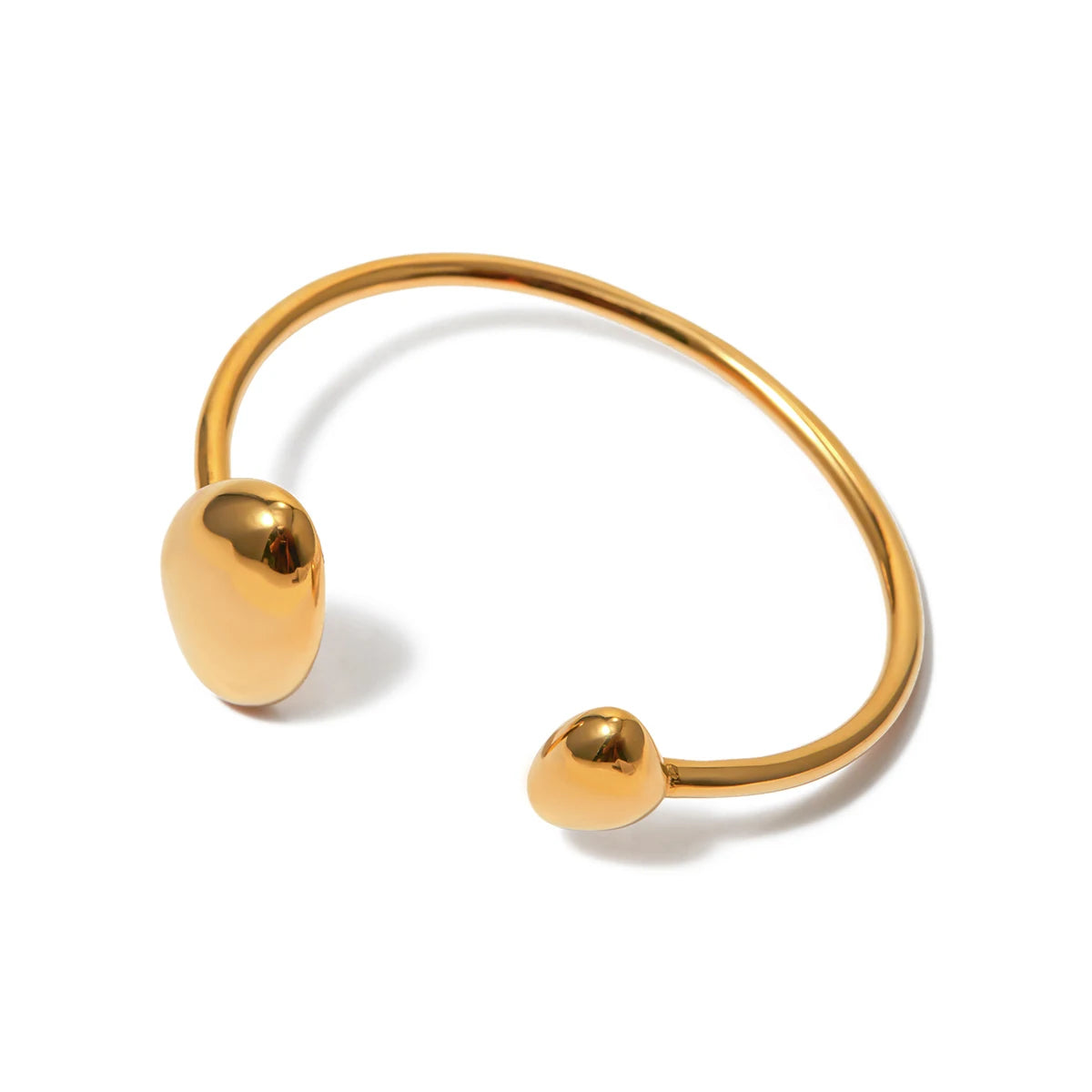 KIKA Unique Geometric Open Bracelet Stainless Steel Gold Plated Color Waterproof Jewelry for Women Valentine's Day Gift