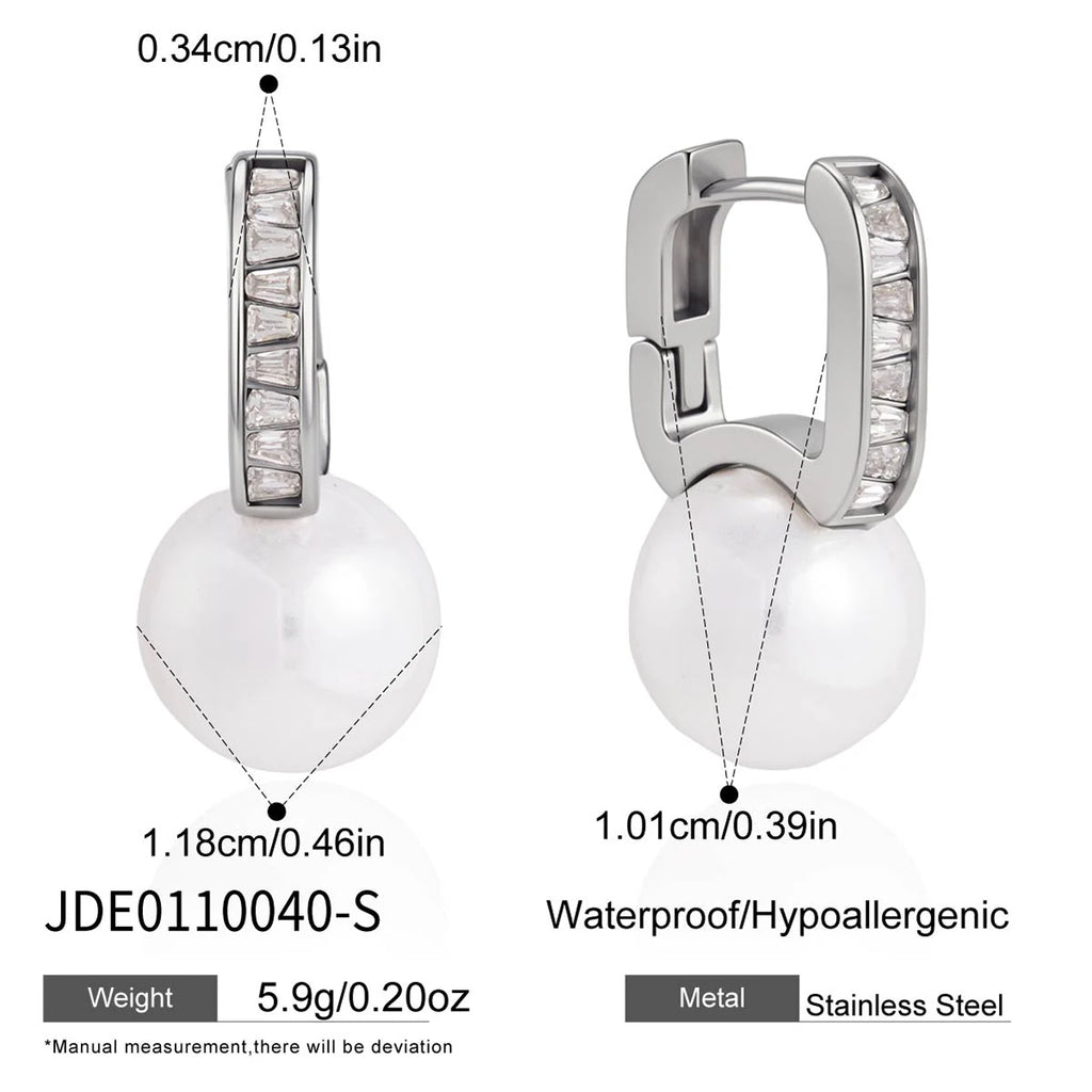 Kika Elegant Imitation Pearl Crystal Earrings