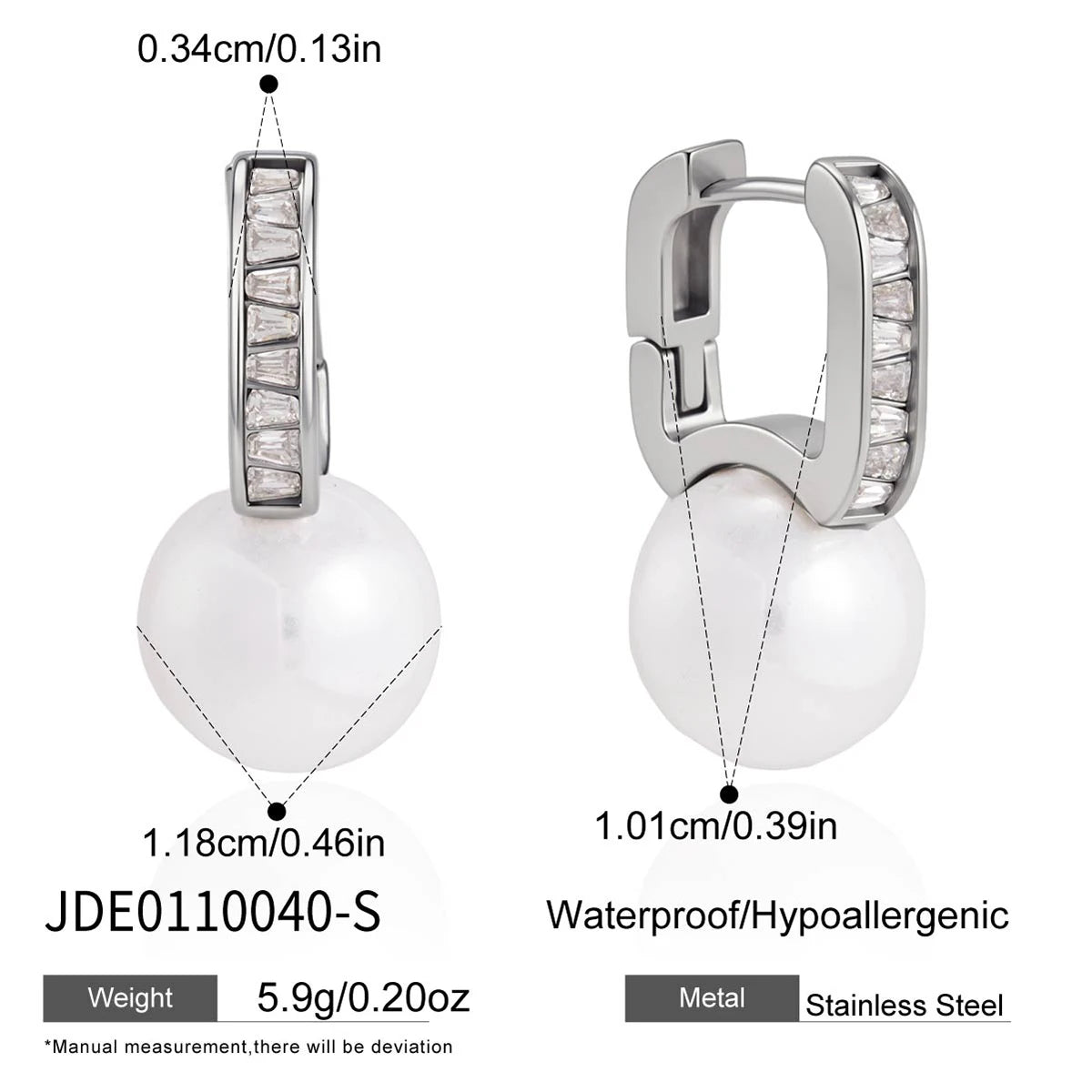 Kika Elegant Imitation Pearl Crystal Earrings