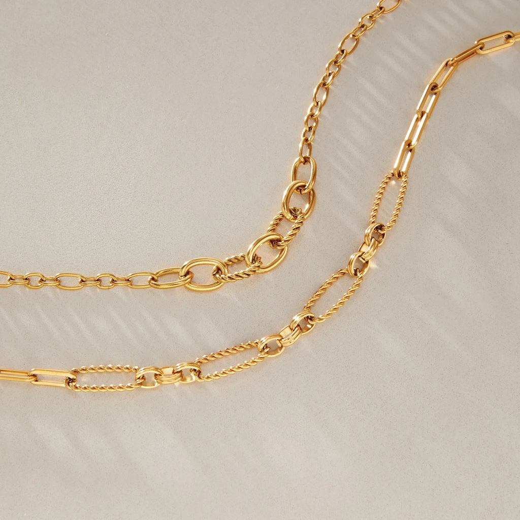 KIKA Classic Chain Necklace For Women Men Minimalist 18K Gold PVD Plated Stainless Steel Necklace Simple Fashion Jewelry Gift