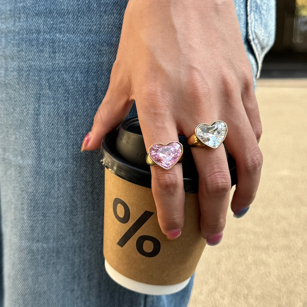 Kika Big Heart-Shaped Zircon Ring