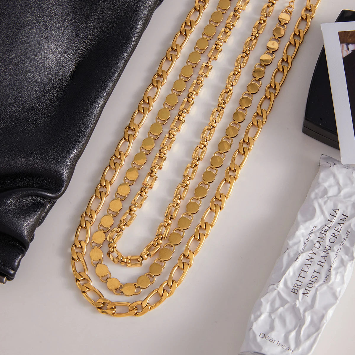 Kika Minimalist18K Plated Gold Color Square Basic Chain Necklace