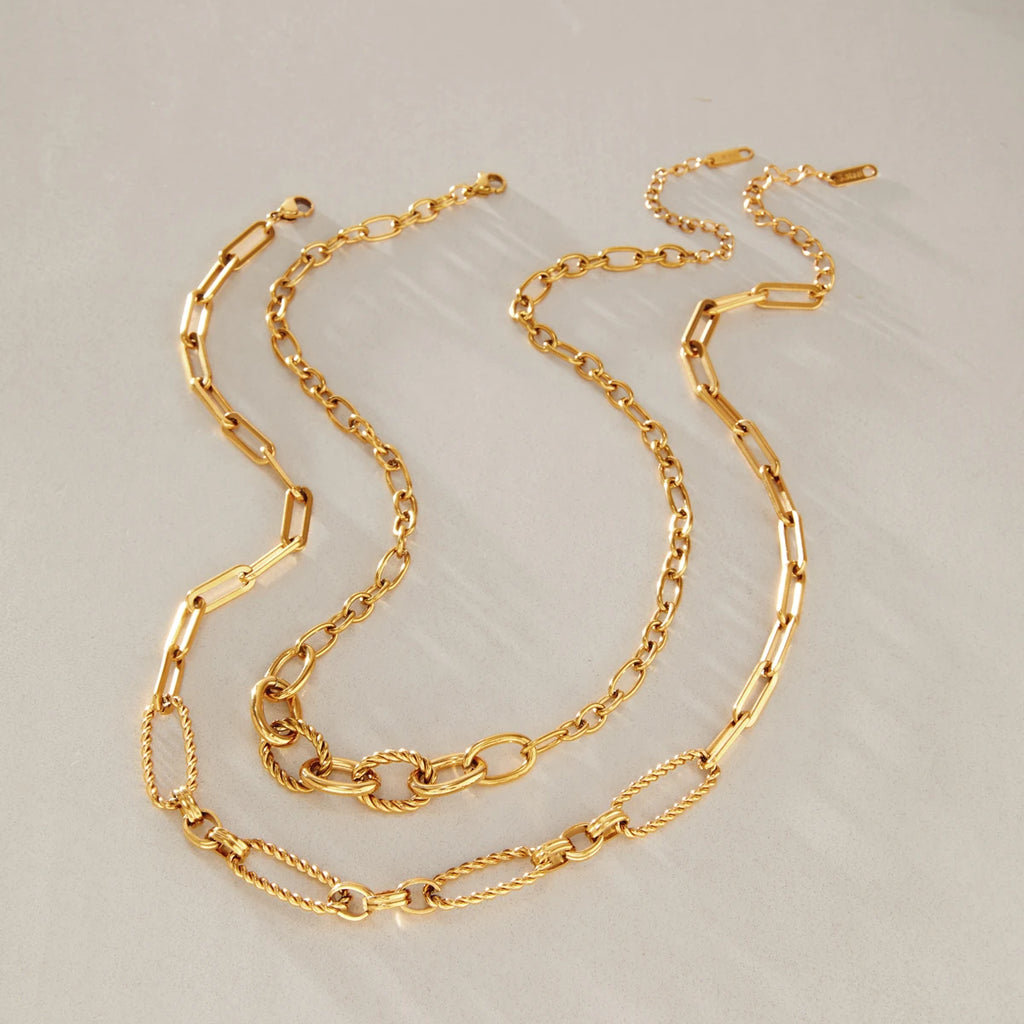 KIKA Classic Chain Necklace For Women Men Minimalist 18K Gold PVD Plated Stainless Steel Necklace Simple Fashion Jewelry Gift