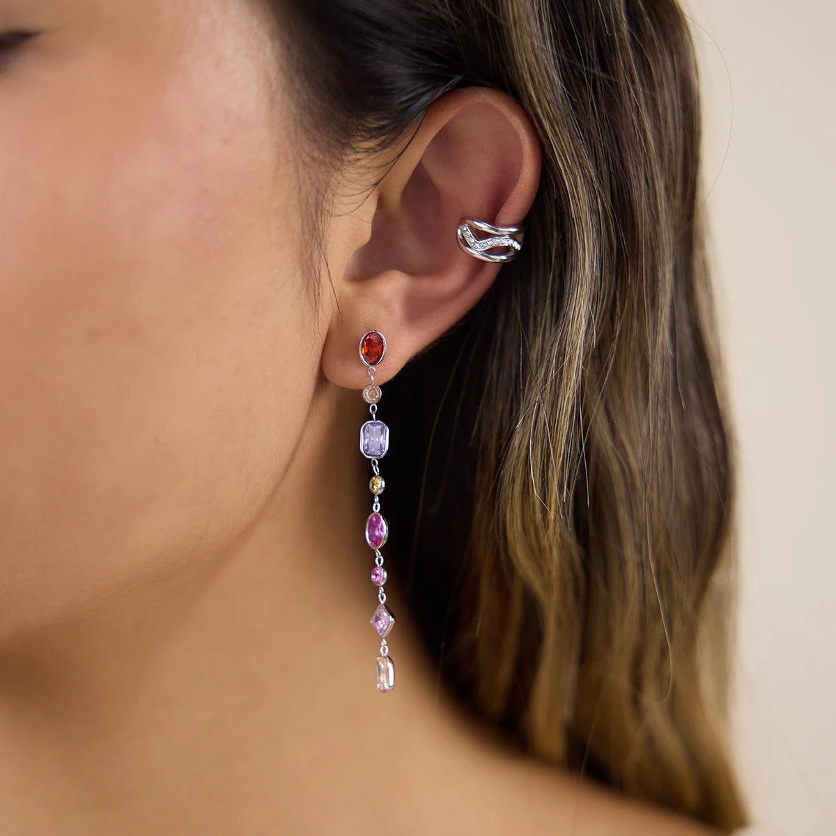 Kika Delicate 18K Steel Color Earrings