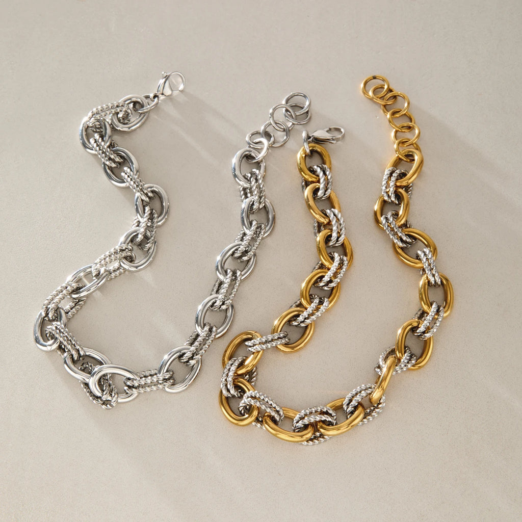 KIKA Classic Chunky Thick Chain Necklace For Women Men Minimalist 18K Gold PVD Plated Stainless Steel Necklace Fashion Jewelry