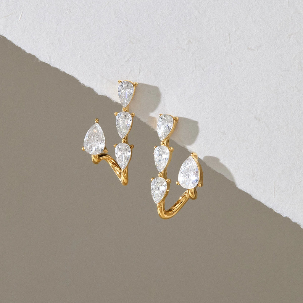 KIKA Classic Water Drop Zircon Earrings For Women Minimalist 18K Gold PVD Plated Stainless Steel Stud Earrings Fashion Jewelry
