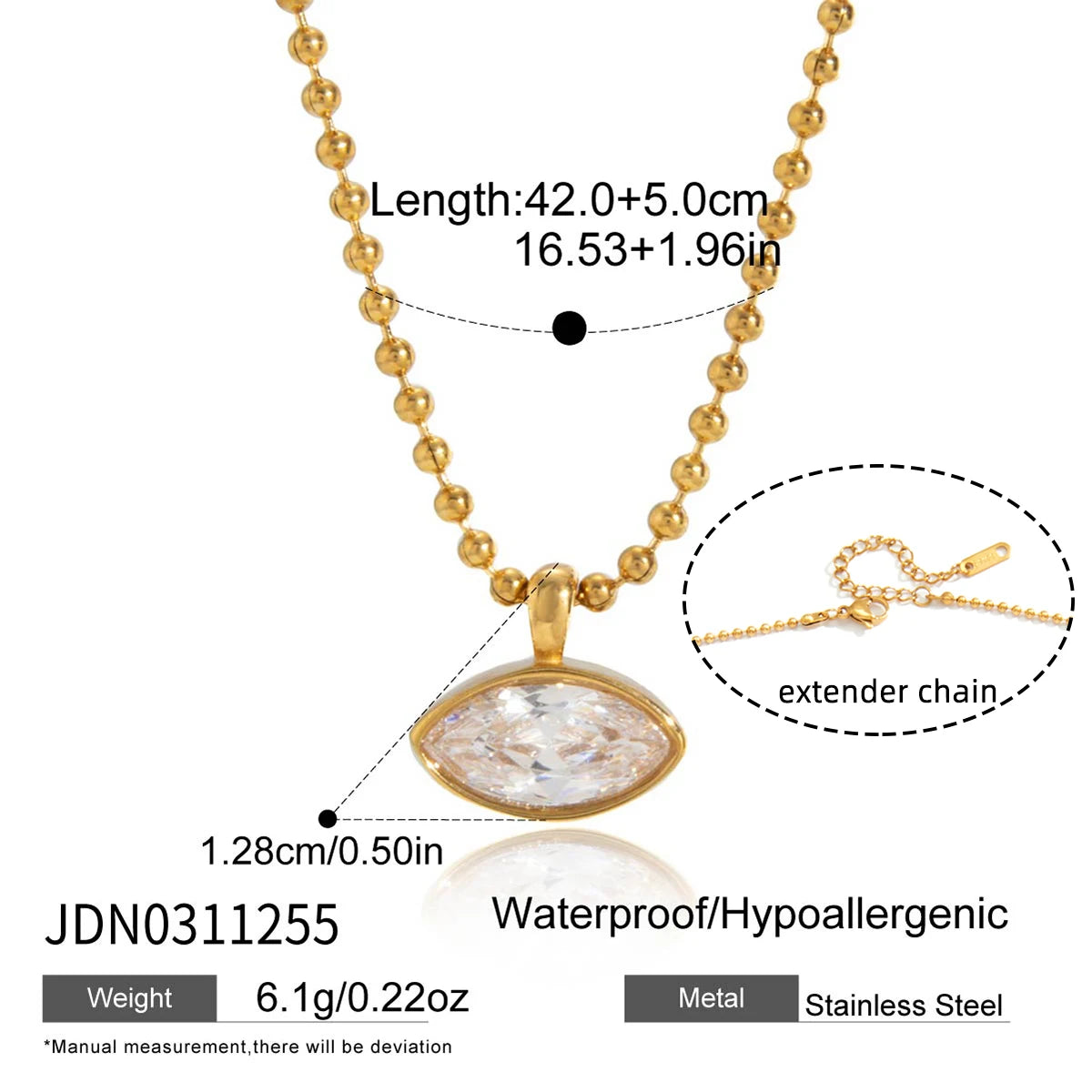 Kika Classic Geometric Zircon Pendant Necklace