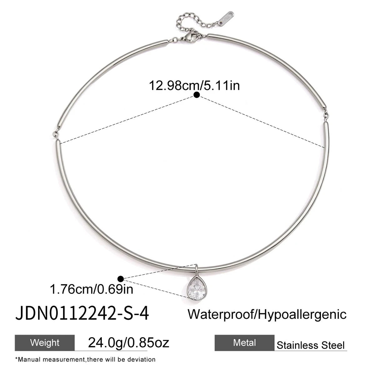 Kika Delicate Geometric Zircon Pendant Torques Necklace