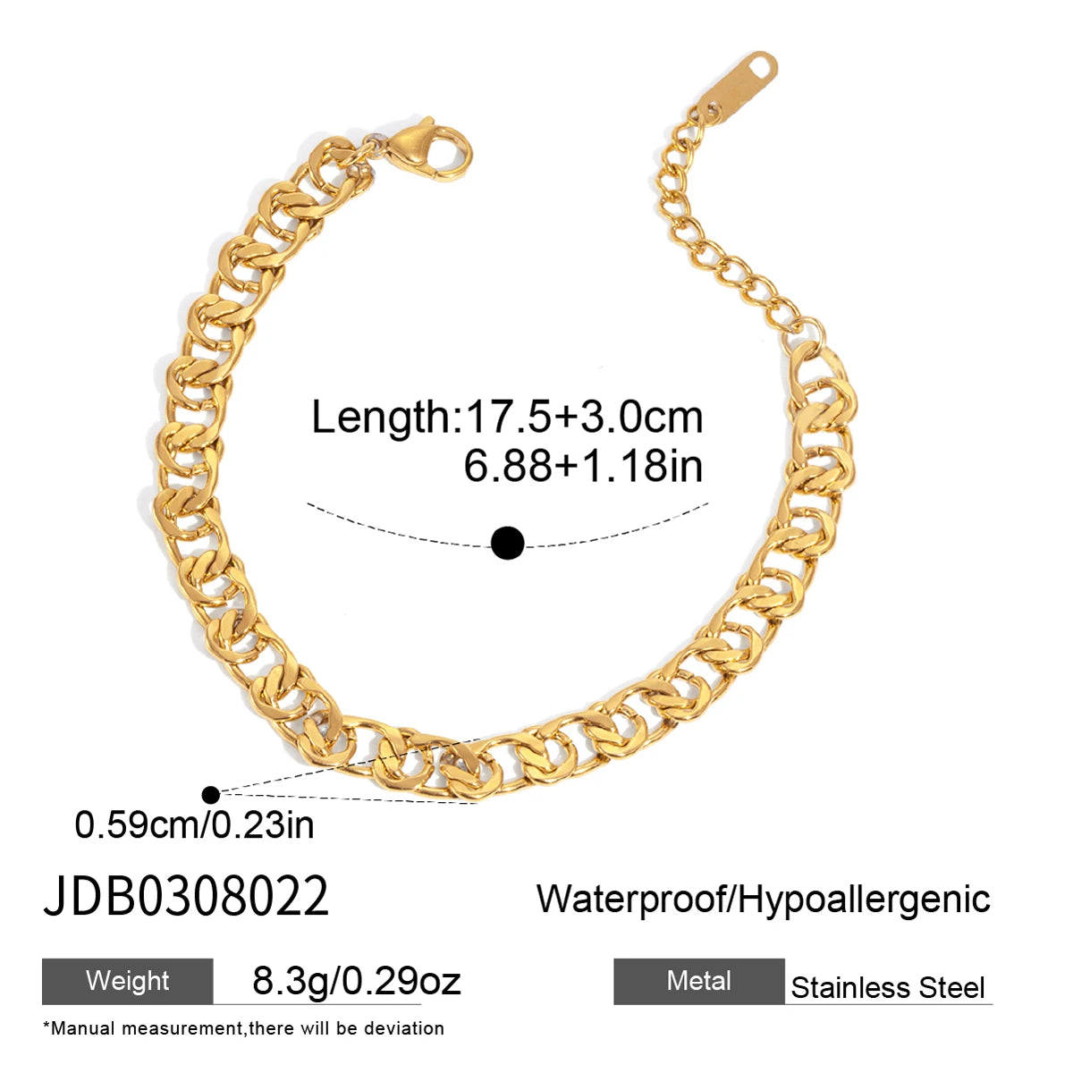 KIKA Minimalist Chunky Chain Necklace Bracelet For Women 18K Gold PVD Plated Stainless Steel Necklace Bracelet Fashion Jewelry