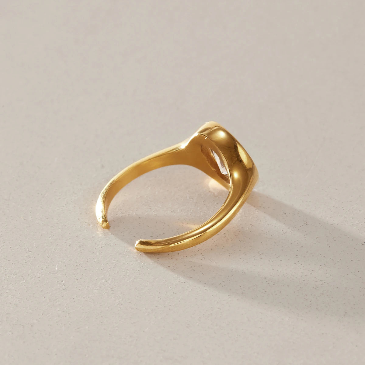 KIKA Classic Water Drop Zircon Open Pinky PVD 18K Gold Plated Stainless Steel 316L